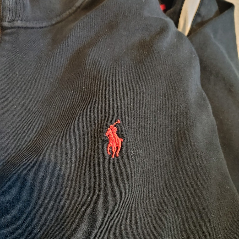 Polo Ralph Lauren Performance Mens XXL Black Red Track Jacket Full Zip Pony Logo - Picture 8 of 9